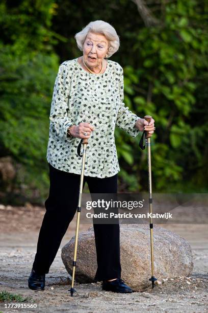 Princess Beatrix of The Netherlands visits Spanish Lagoon at Arikok National Park on November 9, 2023 in Oranjestad, Aruba. Princess Beatrix is...