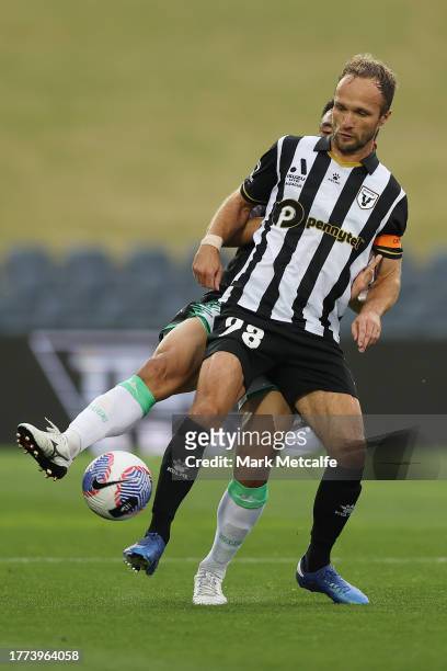 Valère Germain of the Bulls controls the ball during the A-League Men round three match between Macarthur FC and Western United at Campbelltown...