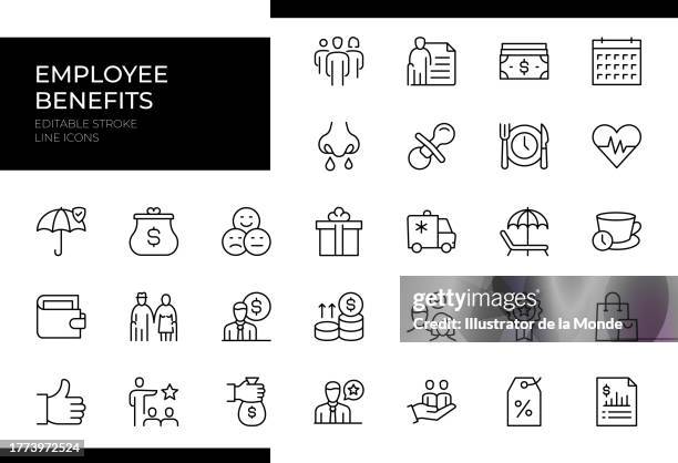 employee benefits icons - line series - editable stroke - maternity leave 幅插畫檔、美工圖案、卡通及圖標