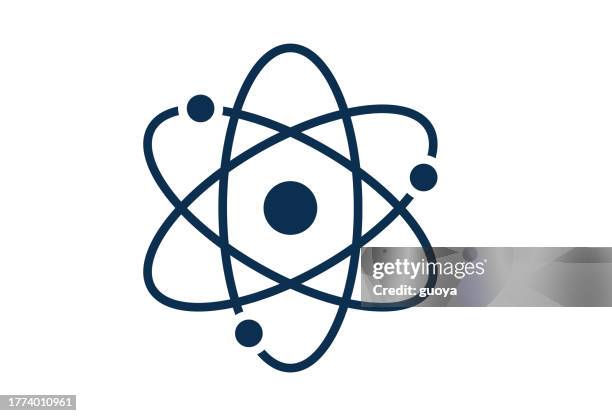 atom icon. - electron microscopy stock illustrations