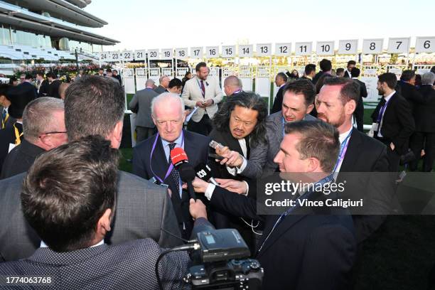 Willie Mullins, trainer of Melbourne Cup favourite Vauban is seen after the barrier draw of The Melbourne Cup during Derby Day at Flemington...