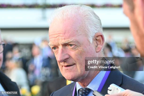 Willie Mullins, trainer of Melbourne Cup favourite Vauban, is seen after the barrier draw of The Melbourne Cup during Derby Day at Flemington...