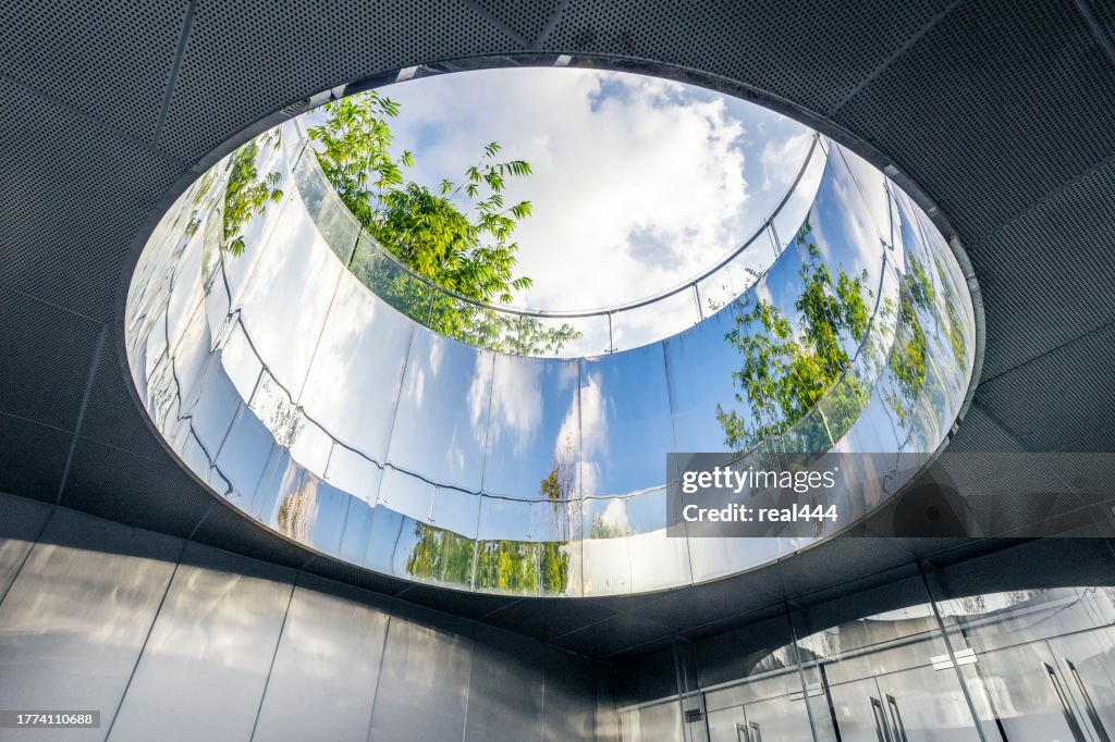 Circular open hole in the ceiling