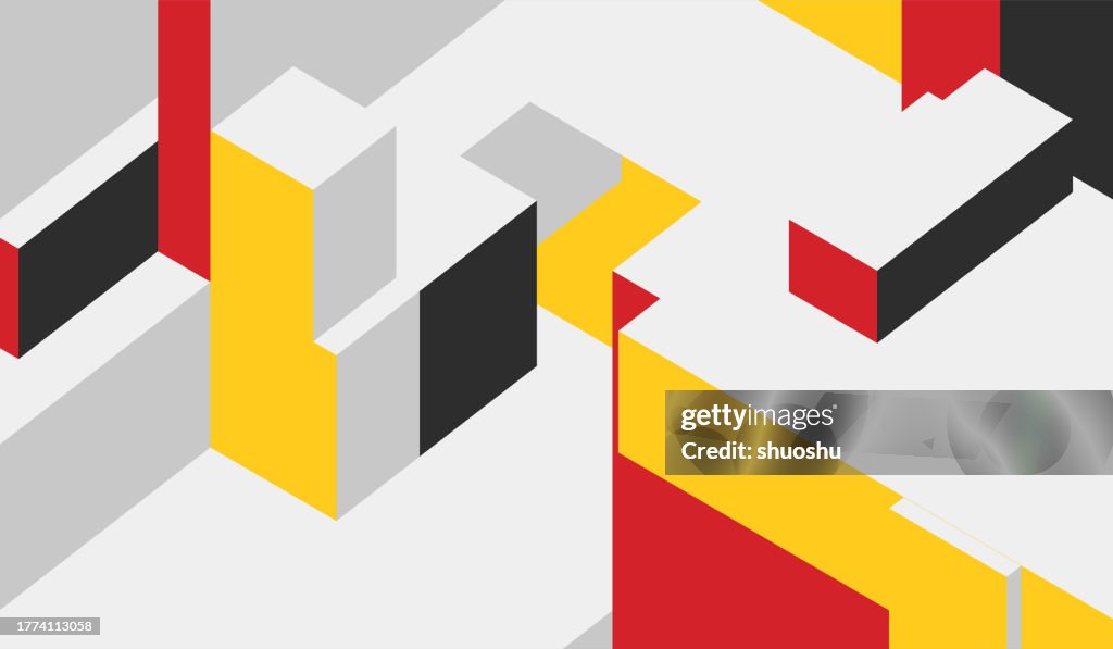 Abstract Flat Geometric Cube Model Pattern Background High-Res Vector ...