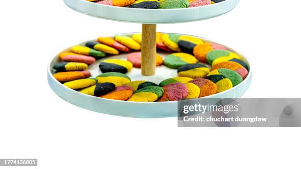 sweets in a bowl on a white background - candy jar stock pictures, royalty-free photos & images