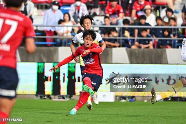 Hiroto IWABUCHI of IWAKI FC in action during the J.LEAGUE Meiji Yasuda J2 41st Sec. Match between Iwaki FC and Montedio Yamagata at Iwaki Green Field...