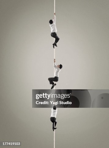 Triple Freshmen Rope Three Men Who Climb The Rope High-Res Stock Photo - Getty Images