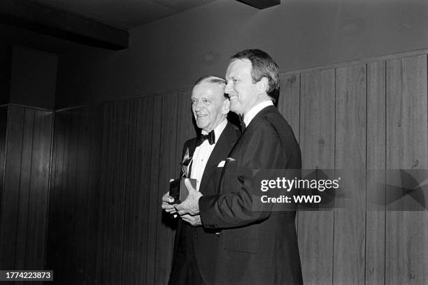 Fred Astaire and George Stevens Jr. Attend an American Film Institute event at the Beverly Hilton in Beverly Hills, California, on April 13, 1981.