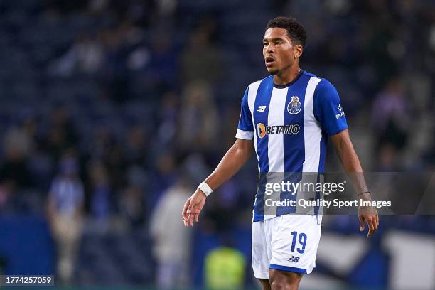 Danny Namaso Edi-Mesumbe Loader of FC Porto reacts during the Liga Portugal Betclic match between FC Porto and GD Estoril Praia at Estadio do Dragao...