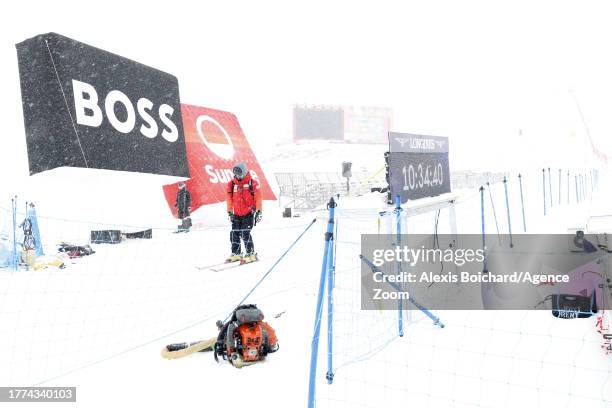 Bad weather cancels the training during the Audi FIS Alpine Ski World Cup Men's Downhill Training on November 10, 2023 in Zermatt, Switzerland.