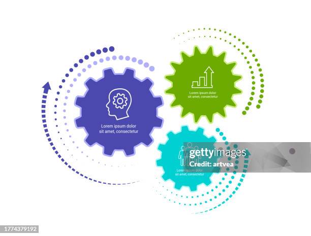gear infographic concept - four engine stock illustrations