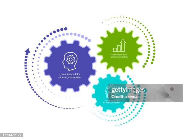 gear  infographic concept - 4 parts stock illustrations