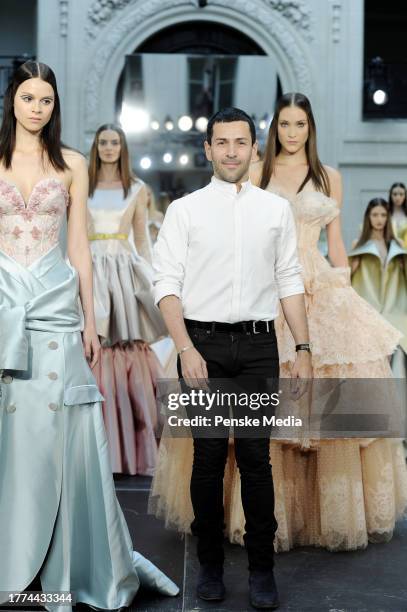 Alexis Mabille and models on the catwalk