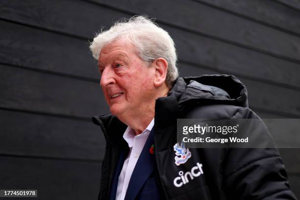 Roy Hodgson, Manager of Crystal Palace, arrives at the stadium prior to the Premier League match between Burnley FC and Crystal Palace at Turf Moor...