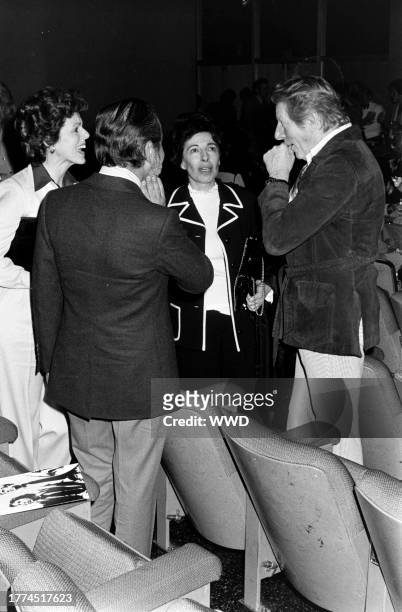 Joyce Easton, Ted Ashley , Sylvia Kaye, and Danny Kaye attend a screening of "All the President's Men" at the headquarters of the Directors Guild of...