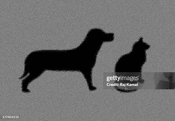 dog and cat abstract design - two cats stock illustrations