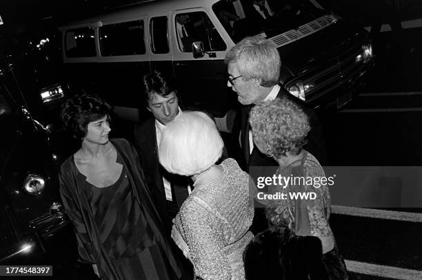 Dustin Hoffman and Robert Benton attend an event at the Los Angeles Children's Museum in Los Angeles, California, on December 7, 1979.