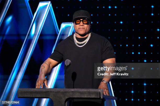 Cool J speaks onstage at the 38th Annual Rock & Roll Hall Of Fame Induction Ceremony at Barclays Center on November 03, 2023 in New York City.