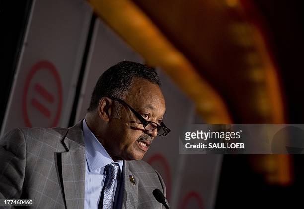 Reverend Jesse Jackson, Sr., founder of the Rainbow/PUSH Coalition, speaks during the National Urban League's "Redeem the Dream Summit" commemorating...