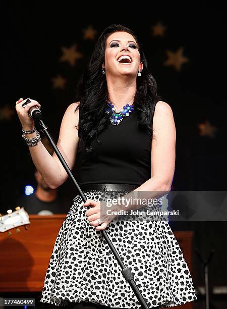 Shawna Thompson of Thompson Square performs during "FOX & Friends" All American Concert Series outside of FOX Studios on August 23, 2013 in New York...