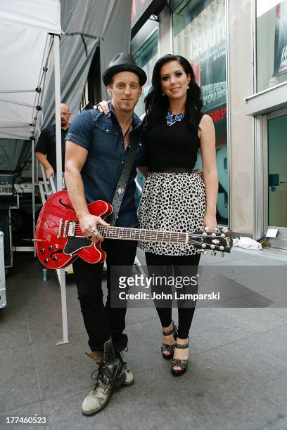 Keifer Thompson and Shawna Thompson of Thompson Square perform during "FOX & Friends" All American Concert Series outside of FOX Studios on August...