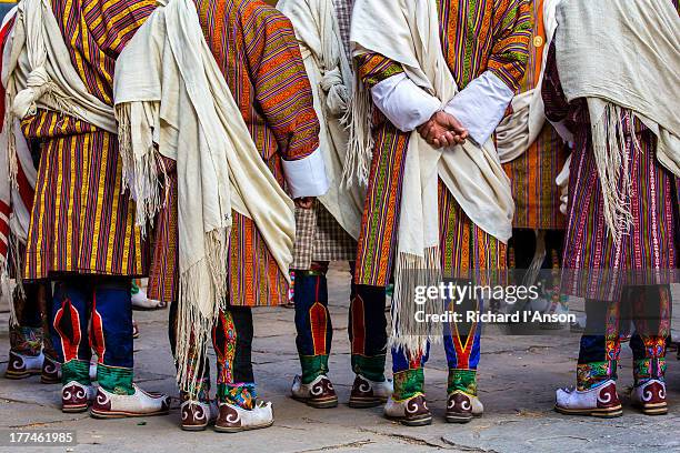 paro tsechu (festival) - paro valley stock pictures, royalty-free photos & images