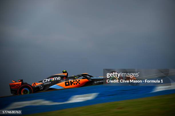 Lando Norris of Great Britain driving the McLaren MCL60 Mercedes on track during qualifying ahead of the F1 Grand Prix of Brazil at Autodromo Jose...