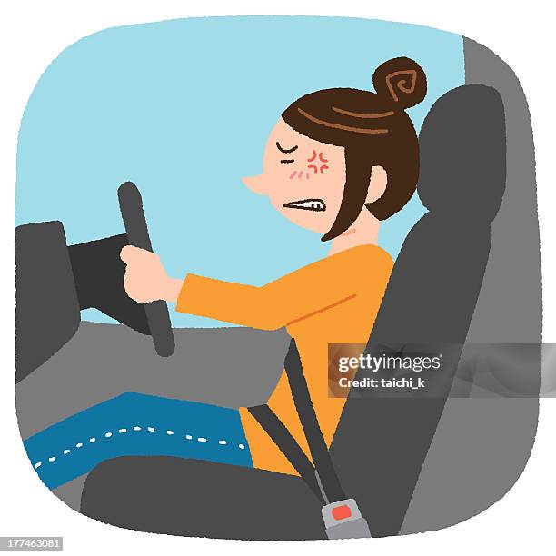 irritated - stressed driver stock illustrations