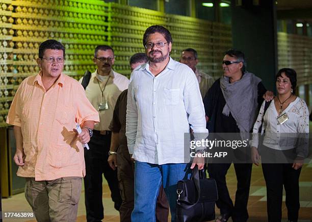 Members of FARC-EP delegation in Peace-Talks with Colombian government, Commander Pablo Catatumbo, member Ruben Zamora, Commander Ivan Marquez,...