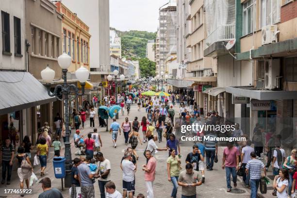 florianopolis downtown - fußgängerzone stock-fotos und bilder