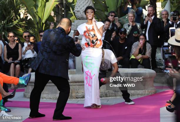 Alec Monopoly and Winnie Harlow on the catwalk