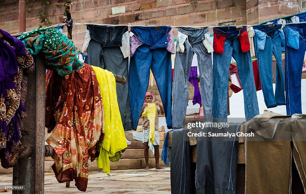 Dhobi at Benaras ghat