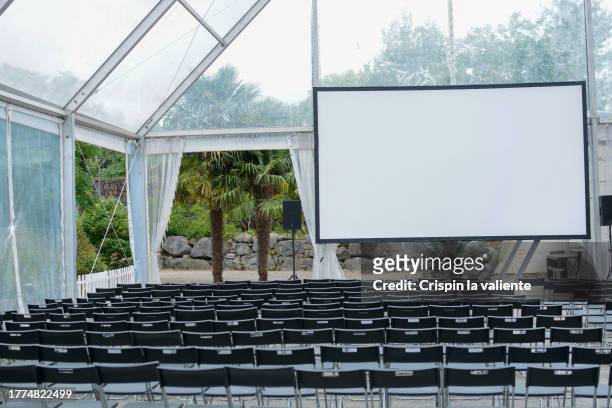 outdoor screenings and conferences, cultural event. - disclosure bildbanksfoton och bilder