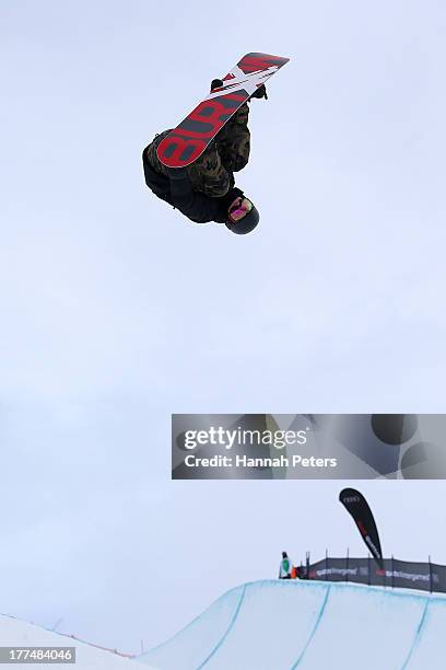 David Habluetzel of Switzerland competes during FIS Snowboard Halfpipe World Cup Semi Finals on day 10 of the Winter Games NZ at Cardrona Alpine...