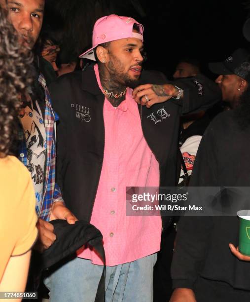 Chris Brown is seen on November 9, 2023 in Los Angeles, California.