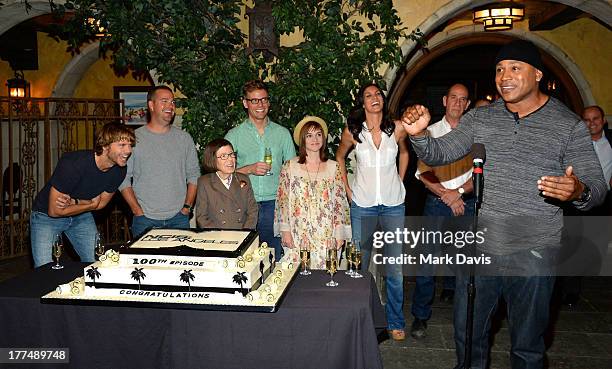 Actors Eric Christian Olsen, Chris O'Donnell, Linda Hunt, Barrett Foa, Renee Felice Smith, Daniela Ruah, Miguel Ferrer and L.L. Cool J attend the...