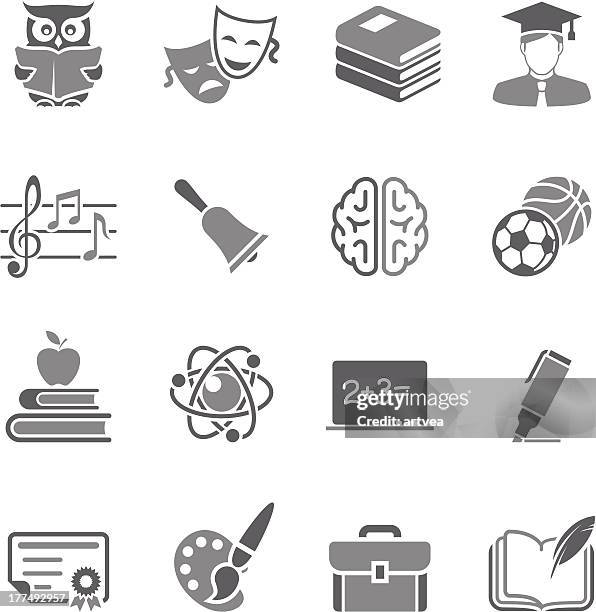 education icon set - math professor stock illustrations