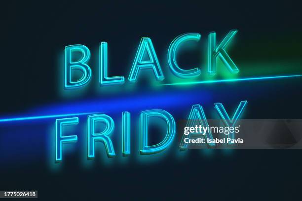 black friday neon lights - black friday fotografías e imágenes de stock