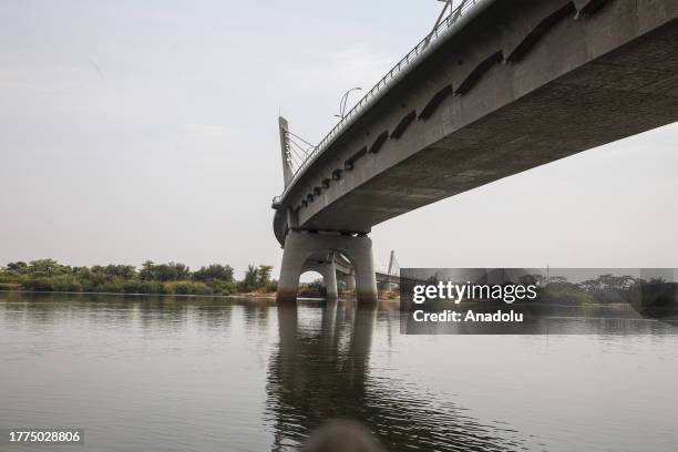 View of Kazungula Bridge, which connects Botswana and Zambia, on Zambezi River in Botswana on October 13, 2023. Botswana, a landlocked country in...