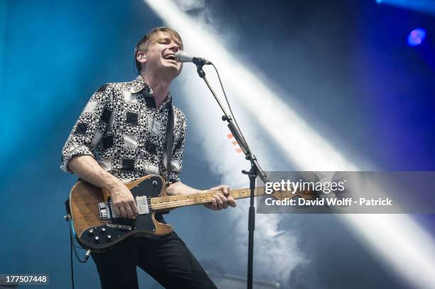 Alex Kapranos from Franz Ferdinand performs at Rock en Seine on August 23, 2013 in Saint-Cloud, France.