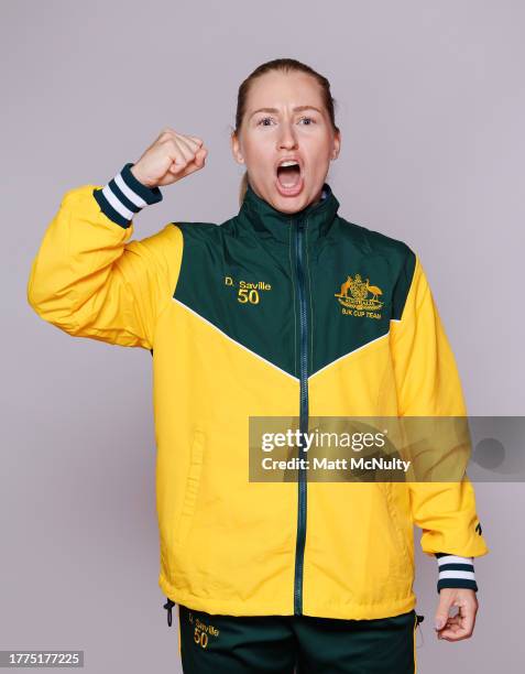 Daria Saville of Team Australia poses for a portrait prior to the Billie Jean King Cup Finals at Estadio de La Cartuja on November 04, 2023 in...