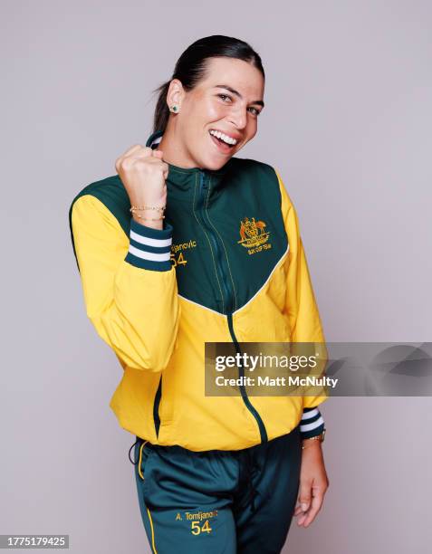 Ajla Tomljanovic of Team Australia poses for a portrait prior to the Billie Jean King Cup Finals at Estadio de La Cartuja on November 04, 2023 in...