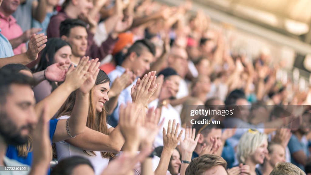 Large crowd in a football stadium