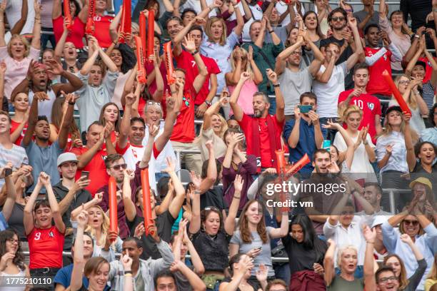 spectators at sport venue - football stadium bildbanksfoton och bilder