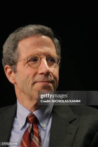 Nobel Prize in Economics laureate Eric Maskin speaks at a symposium with co-winner Roger Myerson and medecine Nobels Oliver Smithies and Mario...