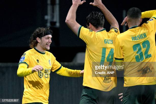 Alen Halilovic of Fortuna Sittard celebrates the 3-0 with his teammates during the Dutch Eredivisie match between Fortuna Sittard and Heracles Almelo...