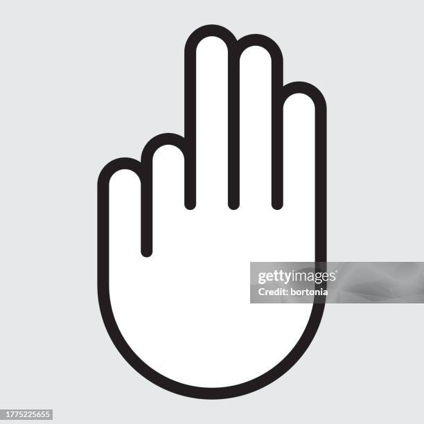 hand icon with white fill - editable stroke - hands counting stock illustrations