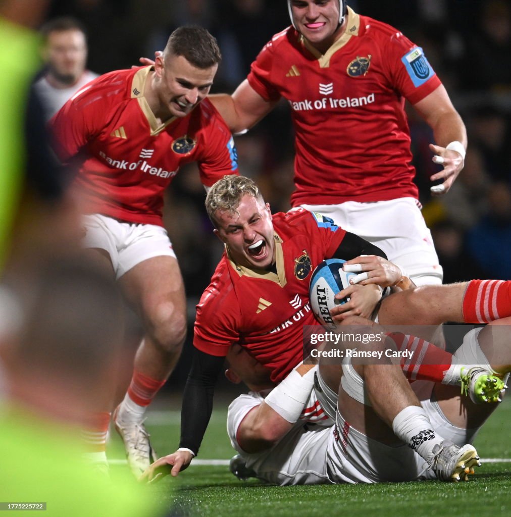 Belfast Rugby Python Belfast , United Kingdom - 10 November 2023; Craig Casey of Munster ...