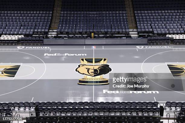 An overall view of the Memphis Grizzlies In Season Tournament court before the game against the Utah Jazz on November 10, 2023 at FedExForum in...