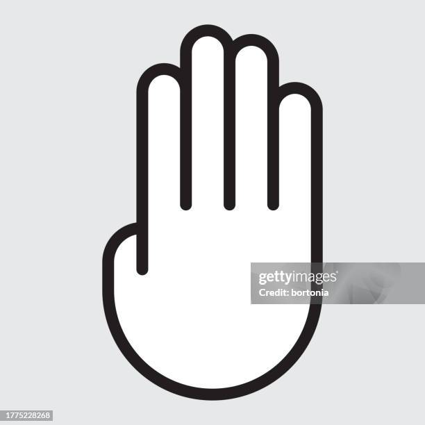hand icon with white fill - editable stroke - hands counting stock illustrations
